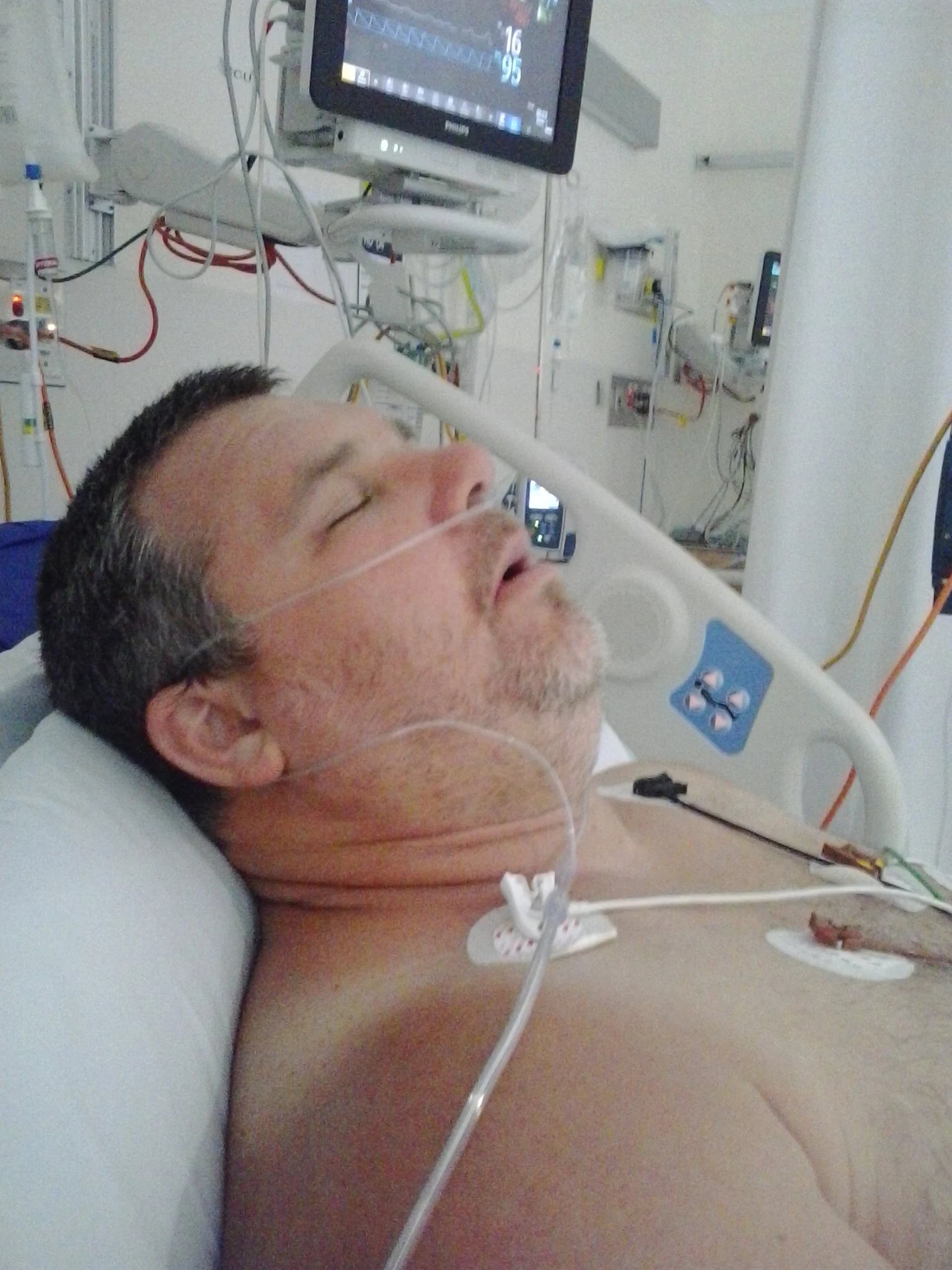 Rohan Cannon in intensive care in 2016